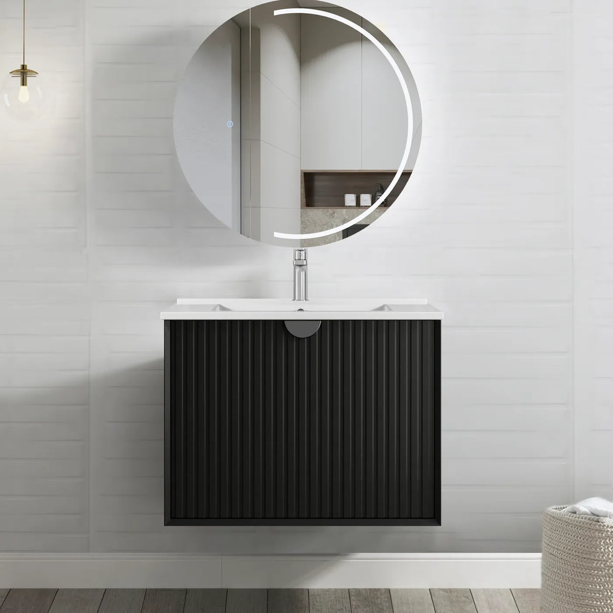 OTTI MARLO MATTE BLACK 750MM WALL HUNG VANITY