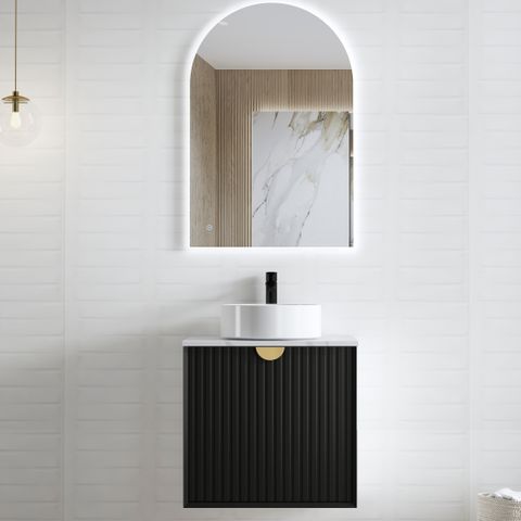 OTTI MARLO MATTE BLACK 600MM WALL HUNG VANITY