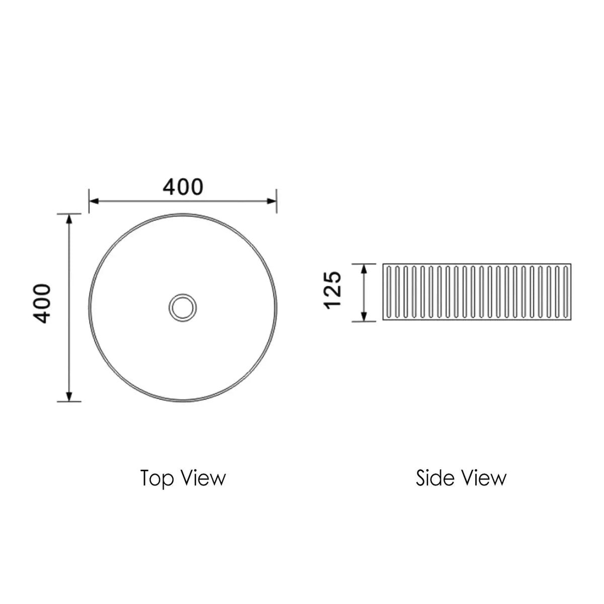 OTTI MARLO ROUND BASIN MATTE WHITE 400MM