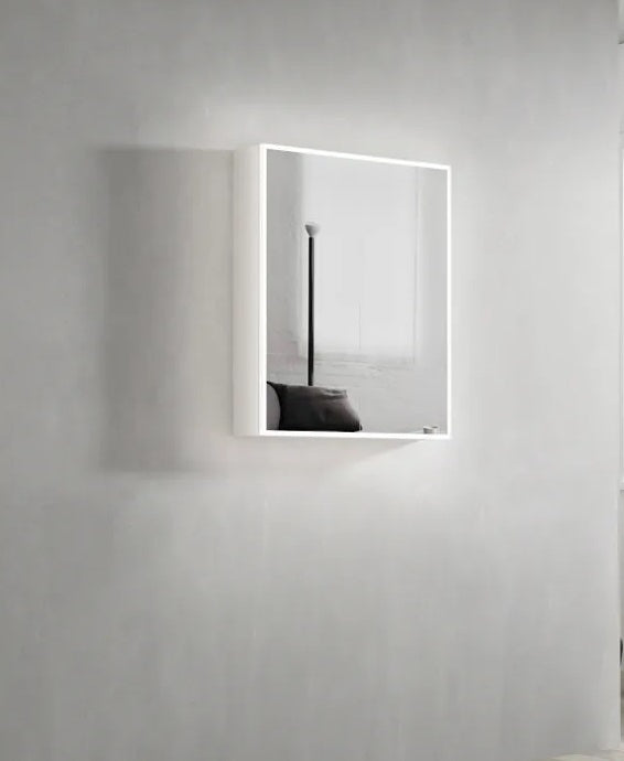 OTTI MOONLIGHT LED MATTE WHITE WALL HUNG SHAVING CABINET 600MM