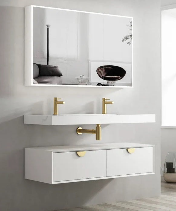 OTTI MOONLIGHT WALL HUNG CABINET AND BASIN WHITE 1200MM