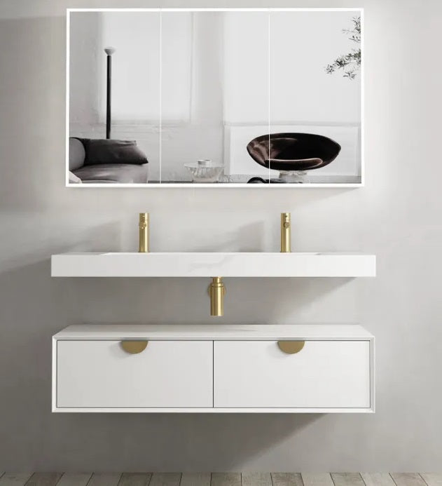 OTTI MOONLIGHT WALL HUNG CABINET AND BASIN WHITE 1200MM