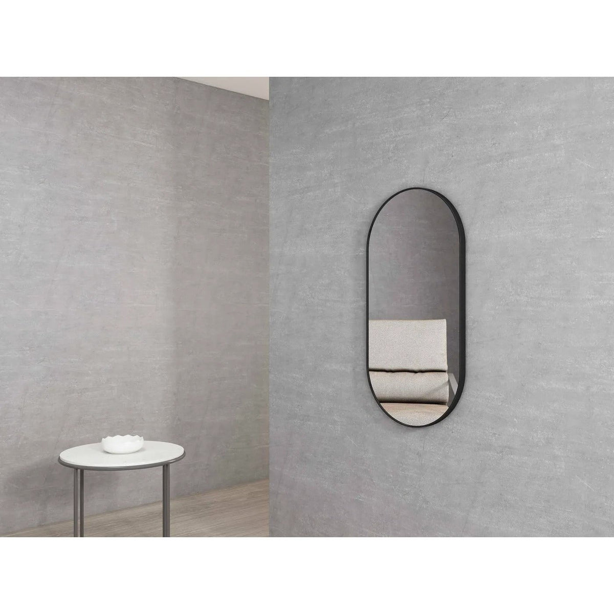 OTTI NOOSA BLACK OVAL MIRROR 900MM