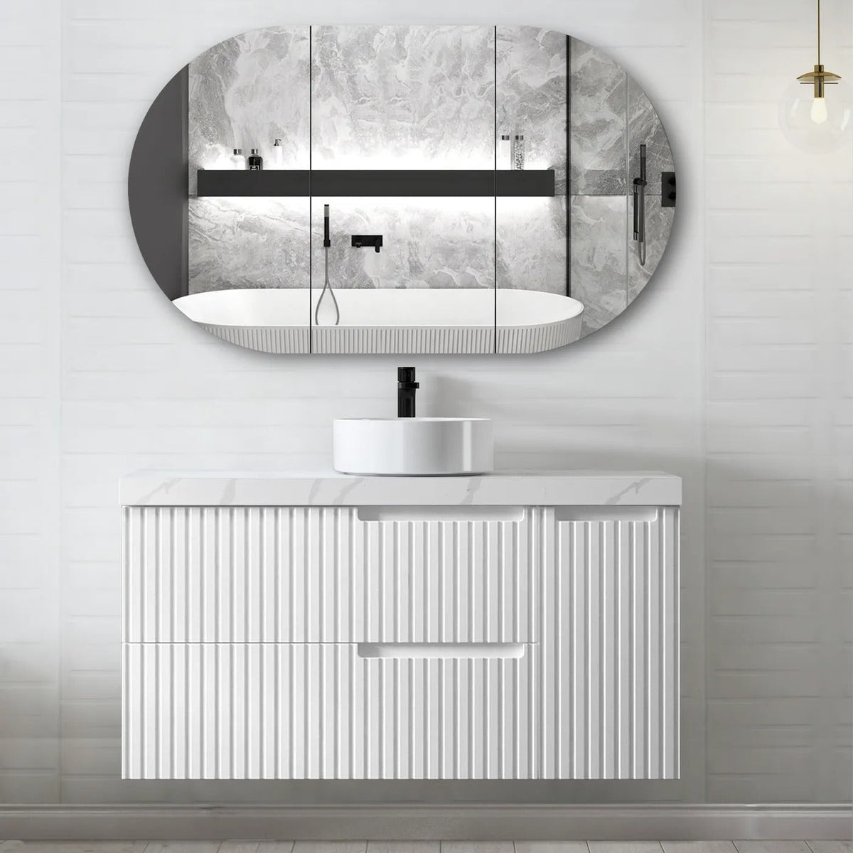 OTTI NOOSA MATTE WHITE 1200MM WALL HUNG VANITY