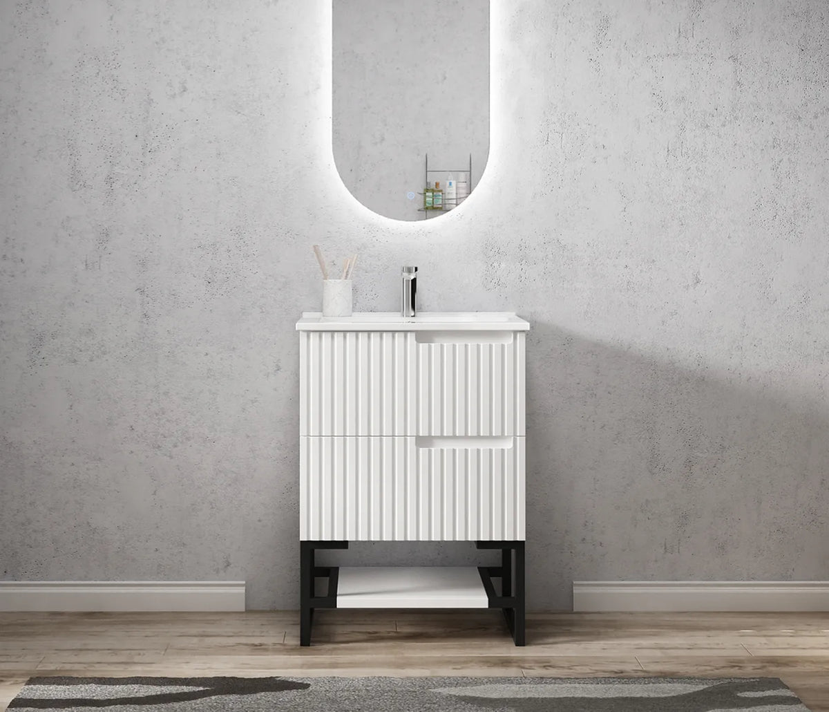 OTTI NOOSA MATTE WHITE 600MM FLOOR STANDING VANITY