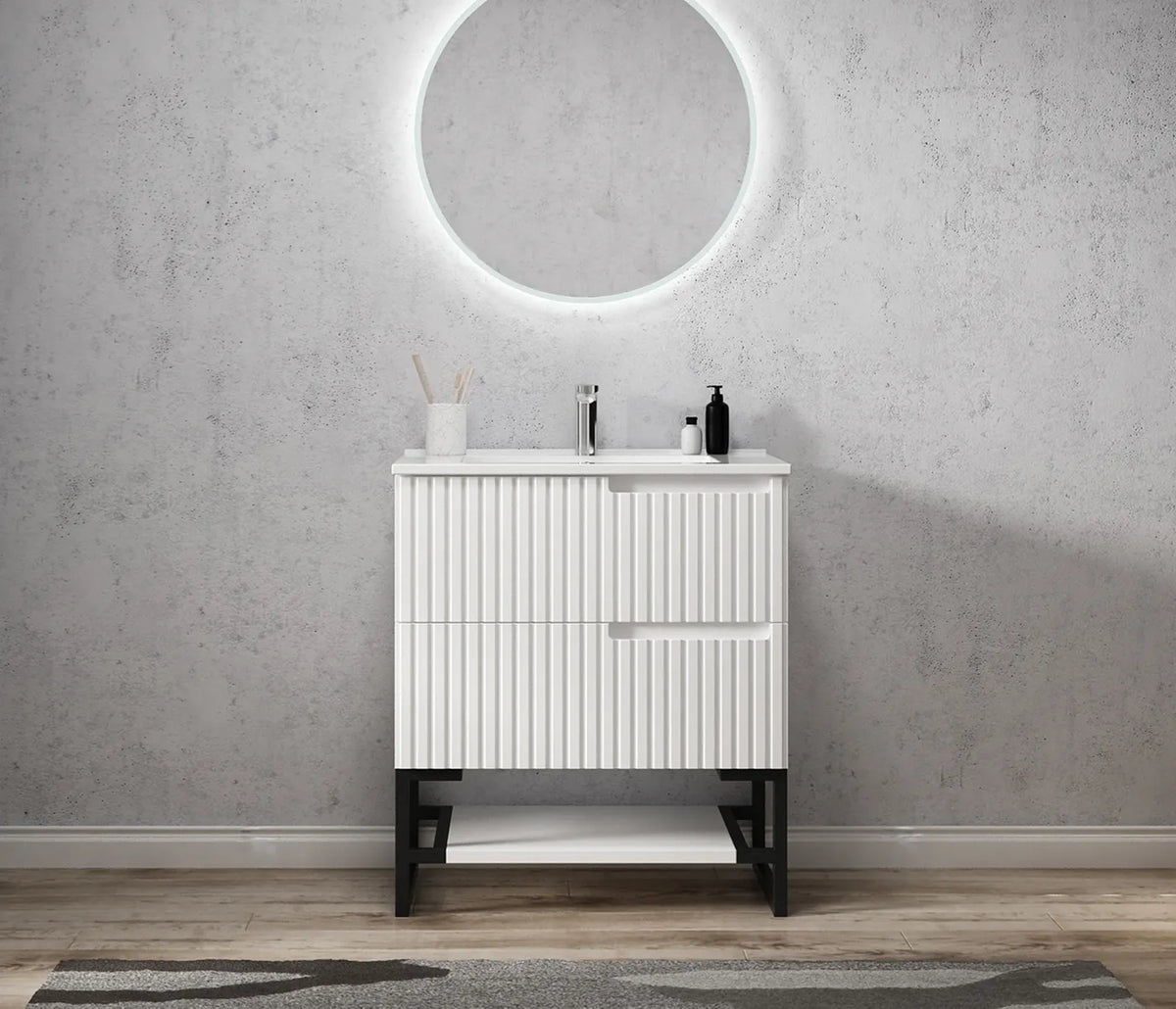 OTTI NOOSA MATTE WHITE 750MM FLOOR STANDING VANITY