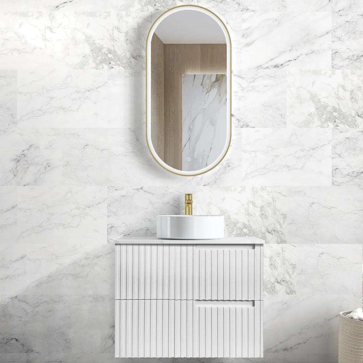 OTTI NOOSA MATTE WHITE 750MM WALL HUNG VANITY