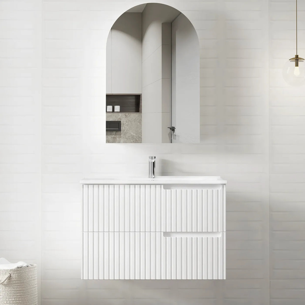 OTTI NOOSA MATTE WHITE 900MM WALL HUNG VANITY