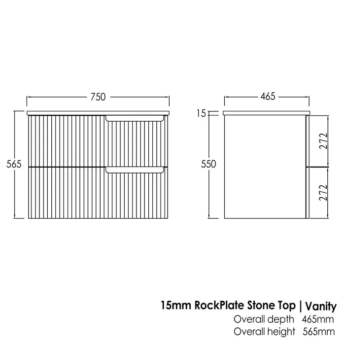 OTTI NOOSA MATTE WHITE 750MM WALL HUNG VANITY