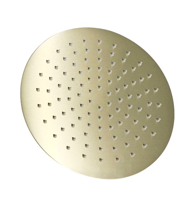 INSPIRE PAVIA STAINLESS SHOWER HEAD ROUND 250MM BRUSHED GOLD