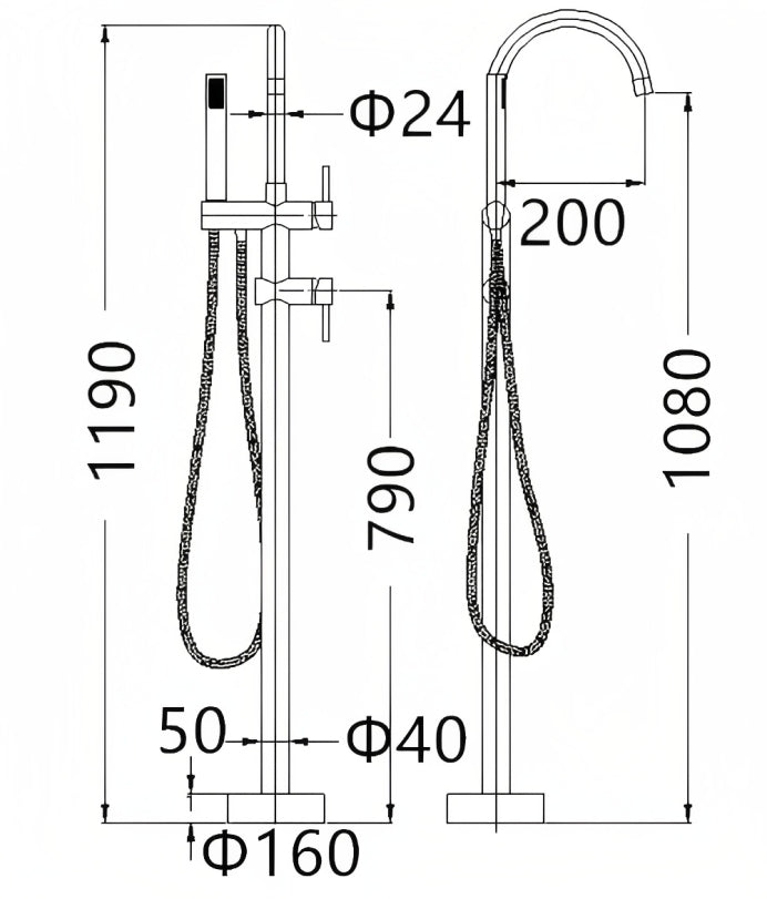 INSPIRE FREE STANDING BATH MIXER CHROME