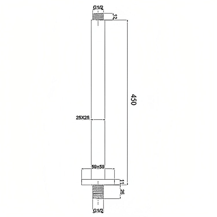 INSPIRE 450 CEILING SHOWER ARM RN BLACK