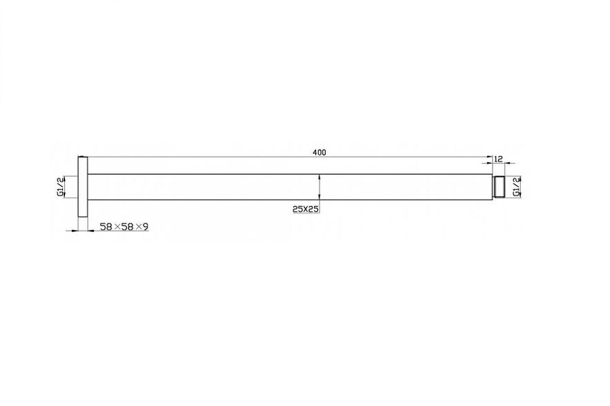 INSPIRE TARAN 300 CEILING S/ARM SQUARE BRUSHED NICKEL