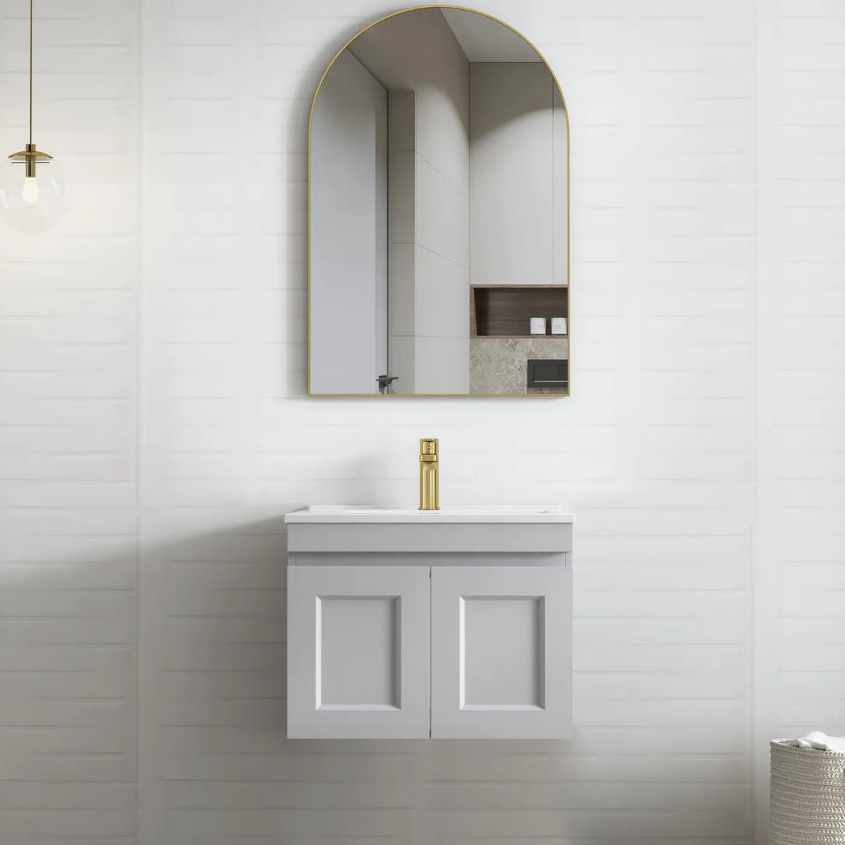 OTTI HAMPTON MARK II MATTE GREY 600MM WALL HUNG VANITY