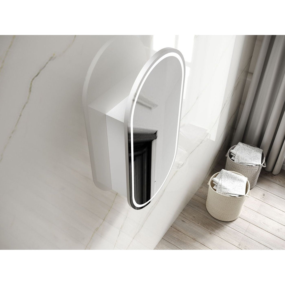 OTTI NOOSA MATTE WHITE LED SHAVING CABINET 900MM