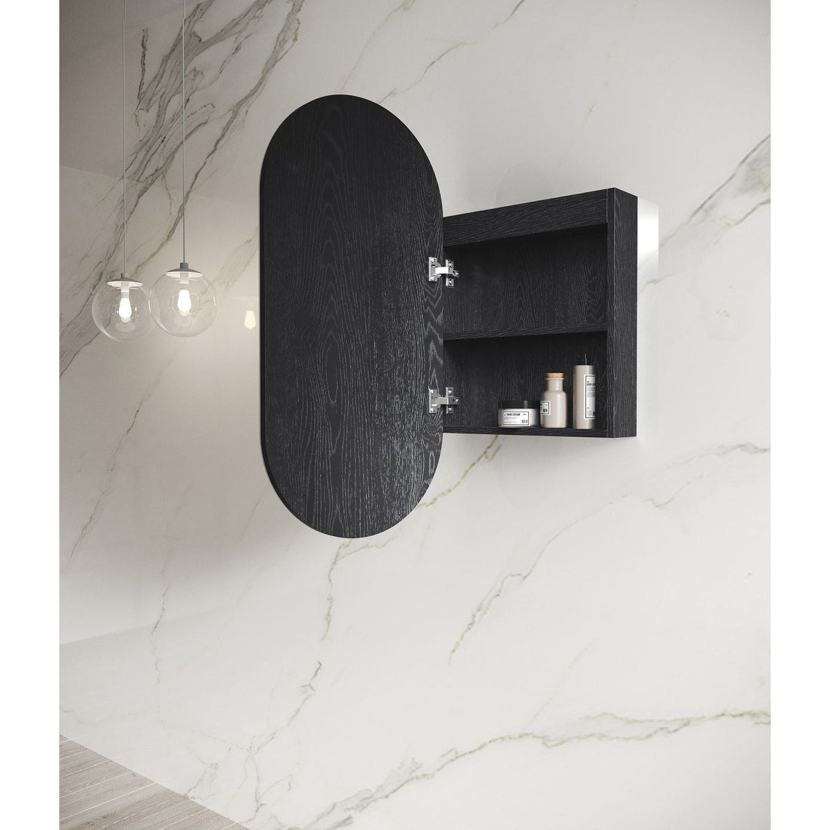 OTTI NOOSA BLACK OAK LED SHAVING CABINET 900MM