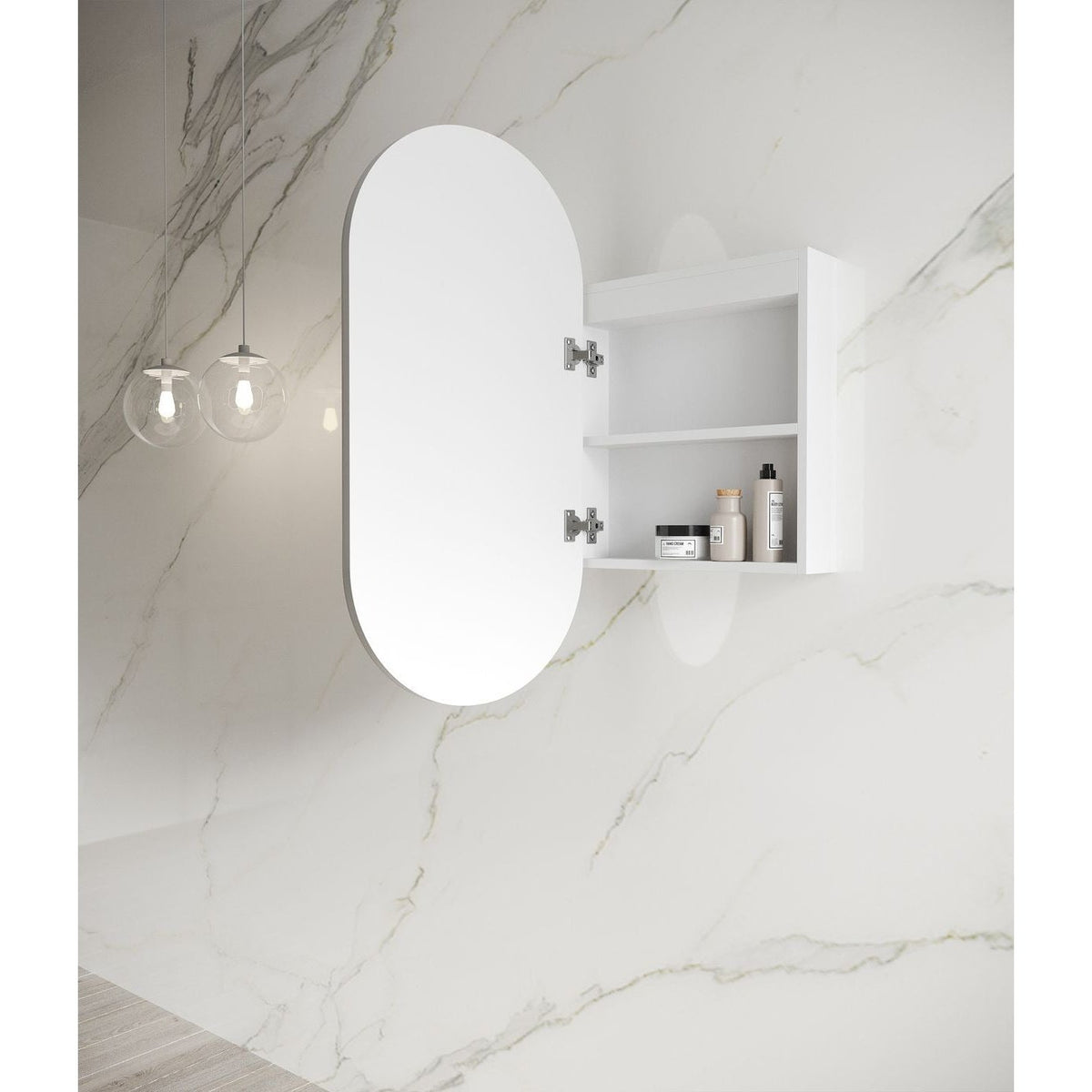 OTTI NOOSA MATTE WHITE LED SHAVING CABINET 900MM