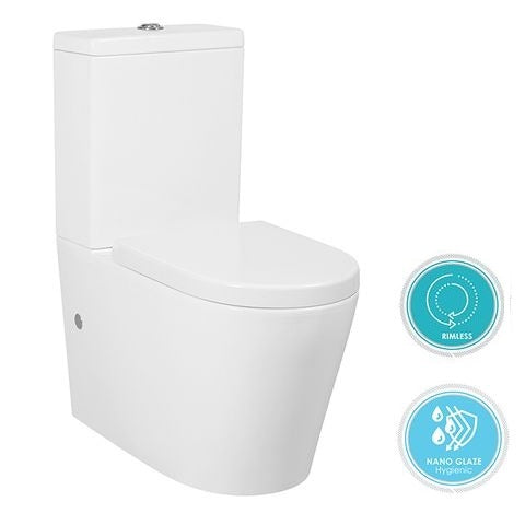 INSPIRE ALZANO RIMLESS TOILET SUITE GLOSS WHITE