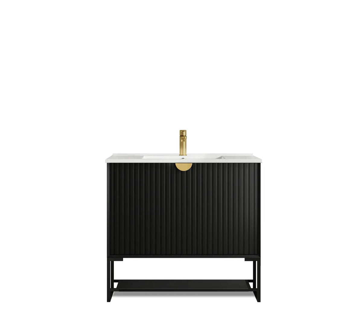 OTTI MARLO MATTE BLACK 900MM FLOOR STANDING VANITY