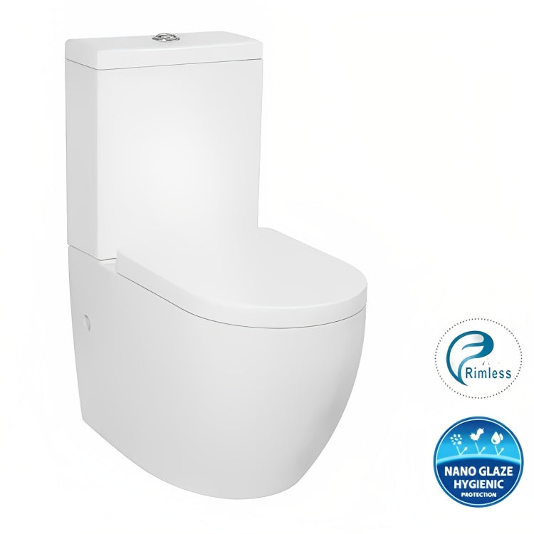 INSPIRE DELUSO RIMLESS TOILET SET GLOSS WHITE